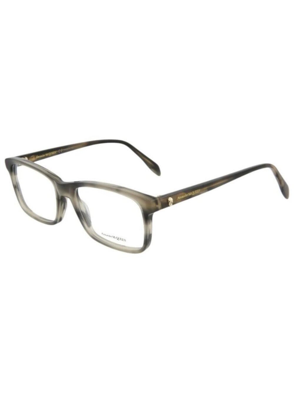 New Alexander McQueen Unisex Square/Rectangle Grey Grey Transparent Fashion Desi